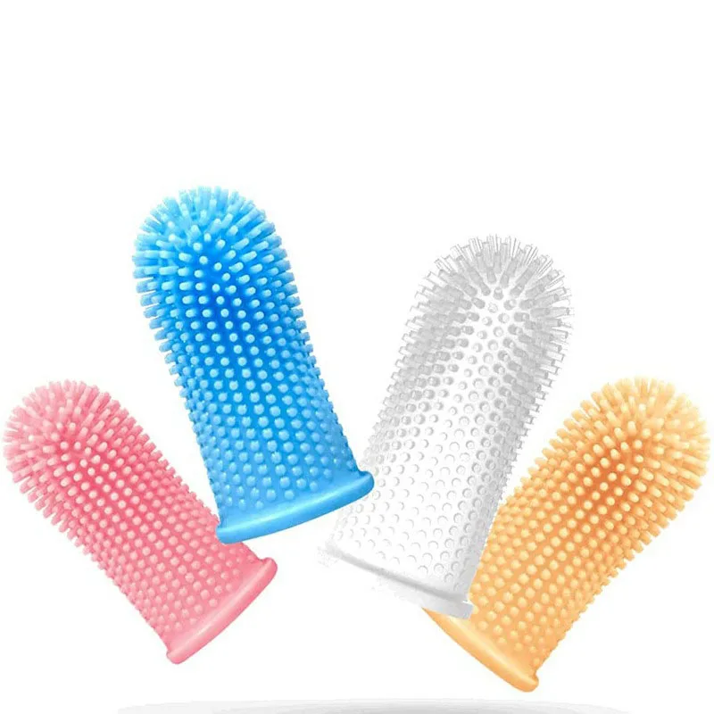 Pet Grooming Products Wholesale Dental Care Softer  Pet Dog Cleaning Brushing Finger Toothbrush for Dogs