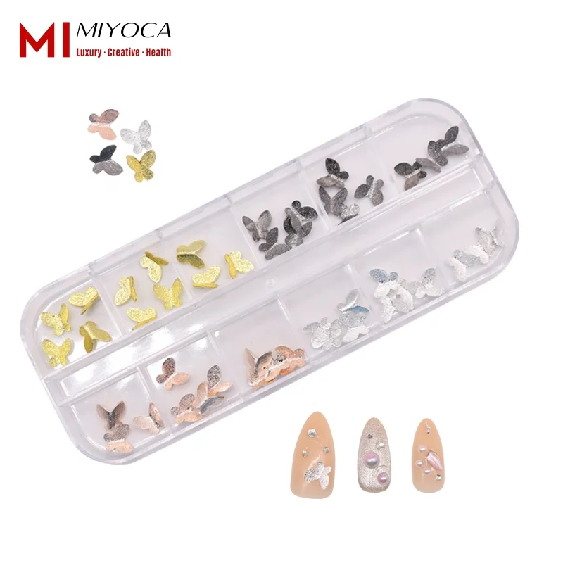 
MIYOCA 3D Nail Butterfly Art Decorations Stones Suits 12 Cells Multi Shape Nail Decorations Mixed Stone For Nail Wholesale 