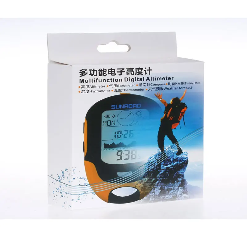 Handheld FR500 Digital Altimeter Temperature Humidity Compass Max/Min Altitude Hot Gain/Loss-for Climbing Barometer Hygrometer