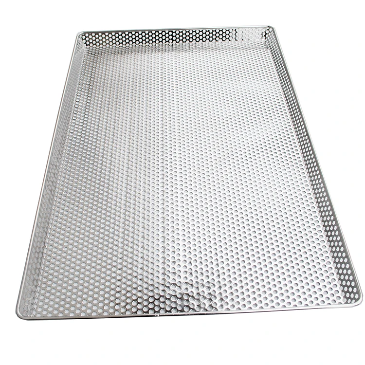 Bakery pan food grade SS 304 316 stainless steel aluminium alloy perforated baking tray for dehydration and frezing