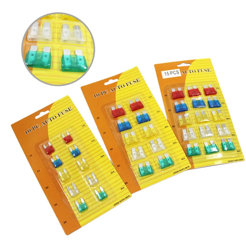 New Type Wholesale  10PCS 15PC Automotive Car Bicycle Auto Fuse Set For Car repair