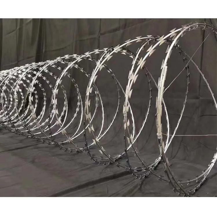 Offer Concertina Hot Dipped Galvanized And Stainless Steel Barbed  Razor Wire  And Cross Steel Wire From China Green Silver