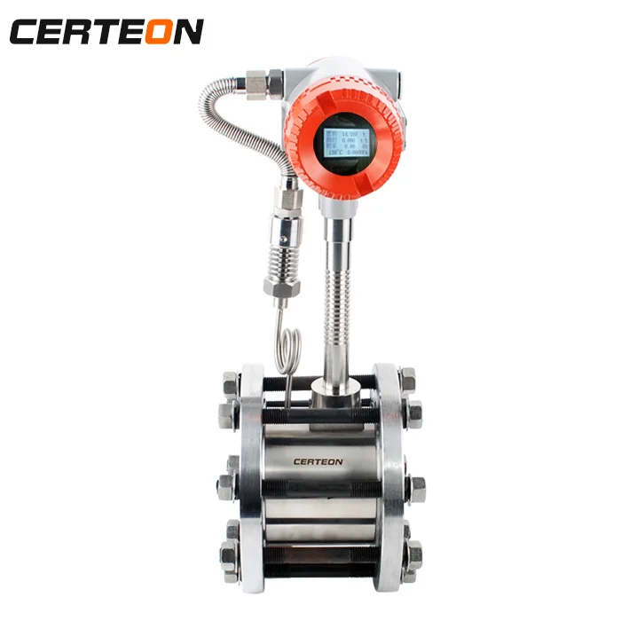 plug-in flange clamp karman flow meter vortex flowmeter for mixed natual nitrogen propane gas carbon dioxide oxygen