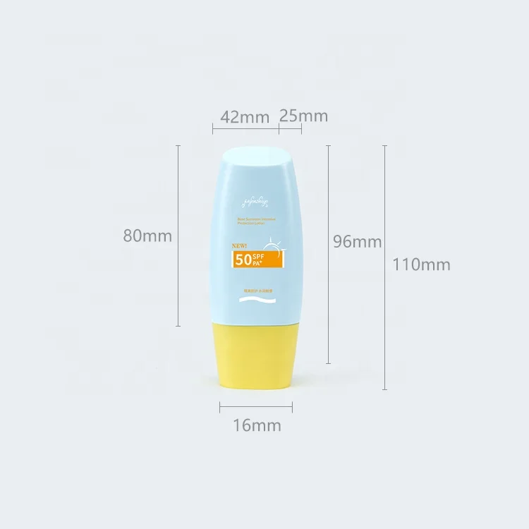 customized 50ml empty blue applicator squeeze bottle luxury sunscreen packaging