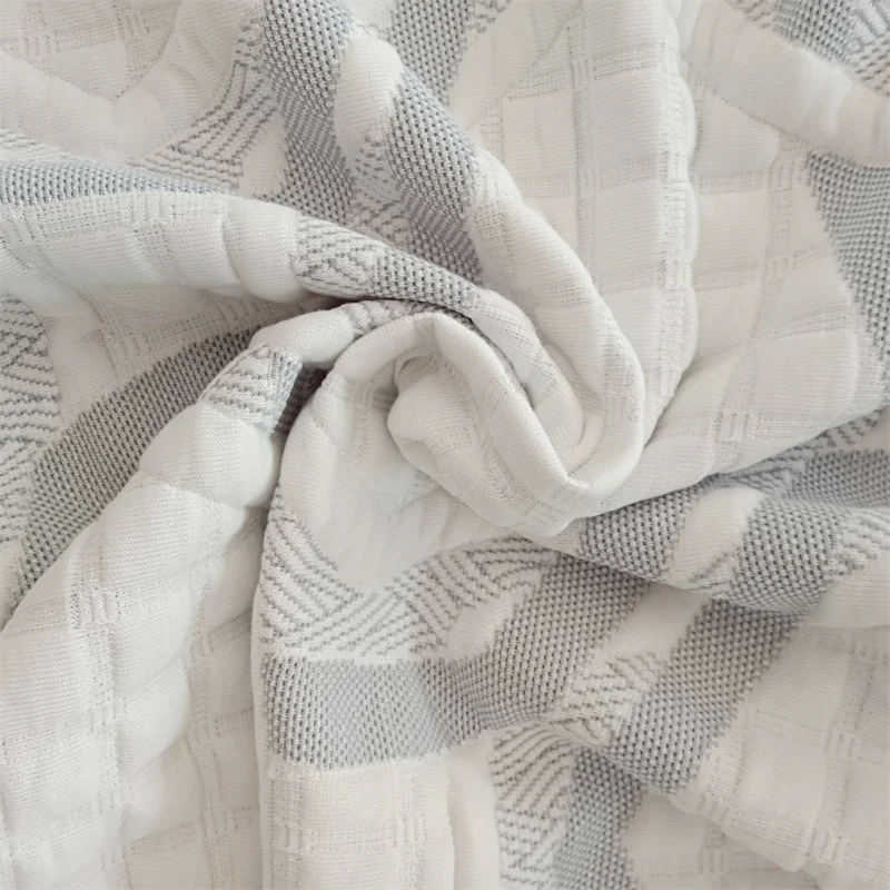 Light and thin vortex spinning technology home textile fabric yarn dyed jacquard knitted mattress fabric