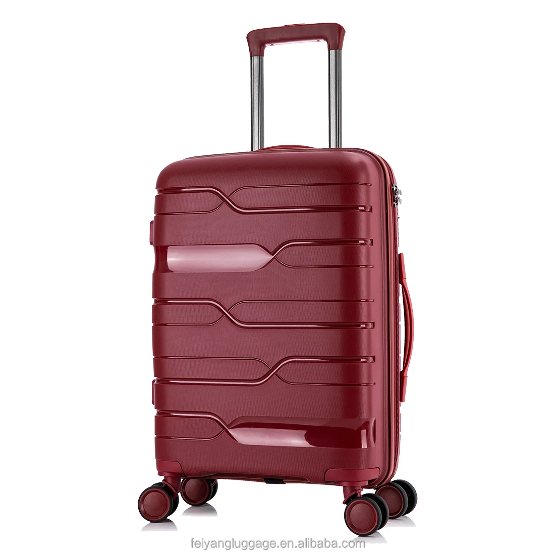 Factory Price Customize Travel Trolley Case Bag PP Hardshell Lightweight Carry On Suitcase Luggage