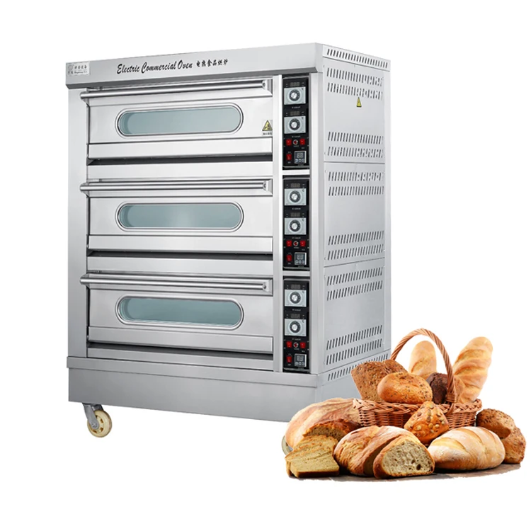 Ronghuang ISO 6 Tray 3 Deck Oven Bakery Machine Home Use Bread Horno Cheap Baking Oven For Sale