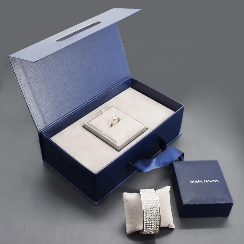 Оптовая продажа, роскошная коробка для ювелирных изделий с индивидуальным логотипом, большие синие пластиковые часы, коробка для ювелирных изделий, упаковка для ювелирных изделий