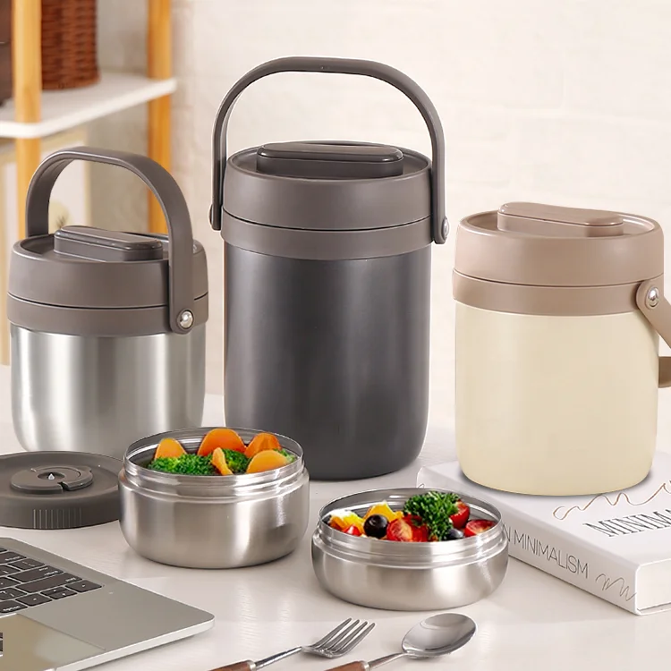 Multi Color Portable Insulated Lunch Box Food Grade 304 Stainless Steel Vacuum Insulated Food Jar For Adult