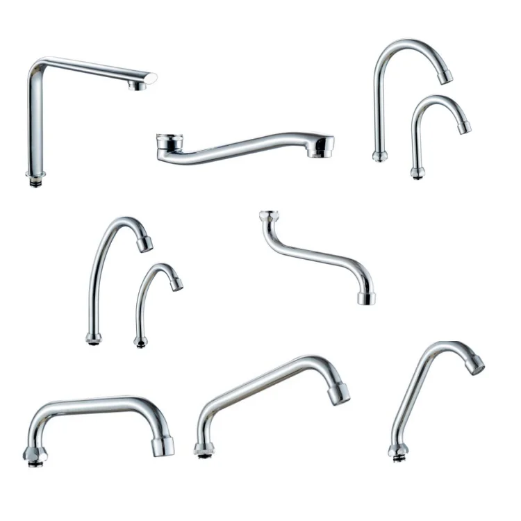 SPR-2007 OEM ss 304 chrome polishing elbow C pipe kitchen faucet outlet pipe