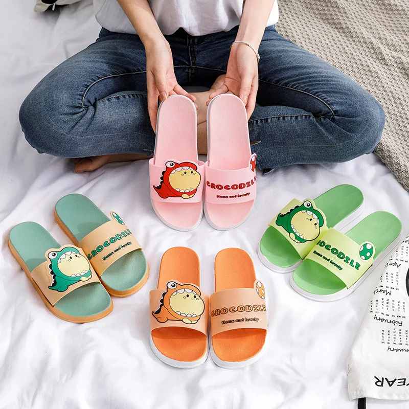 2021 Summer New Cartoon Slippers Women Wear Bathroom Bath Non-slip Home Couples Indoor Slippers