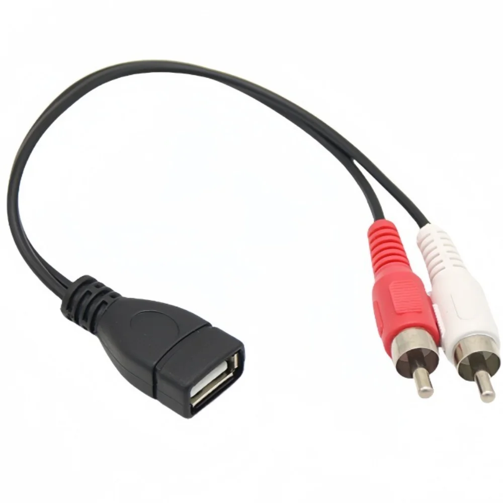 High Quality USB 2.0 female to 2RCA male Y Splitter Audio Video AV Adapter Cable