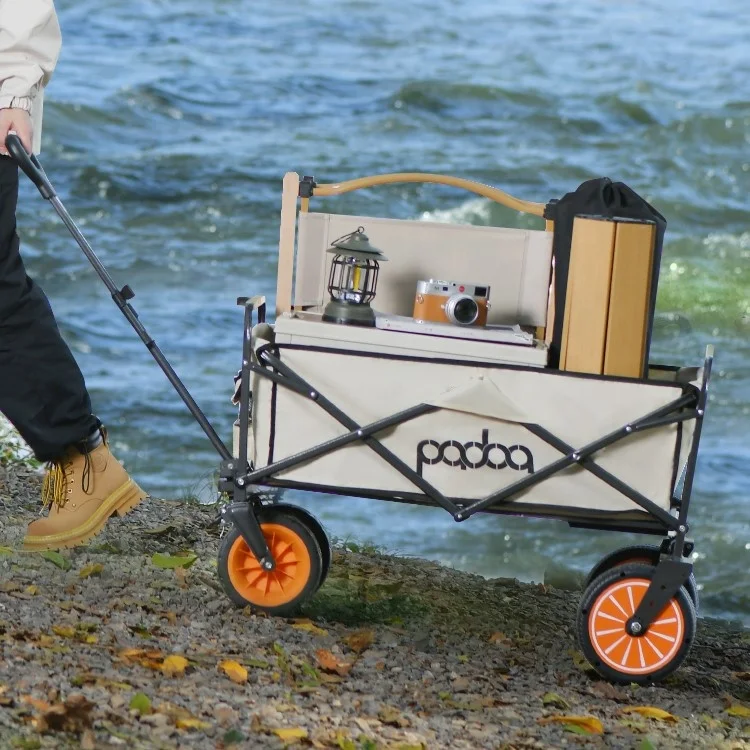 Customizable OEM Electric Wagon for Outdoor Activities Hand Luggage Cart Trolleys with Mesh Structure Fishing Shopping Storage