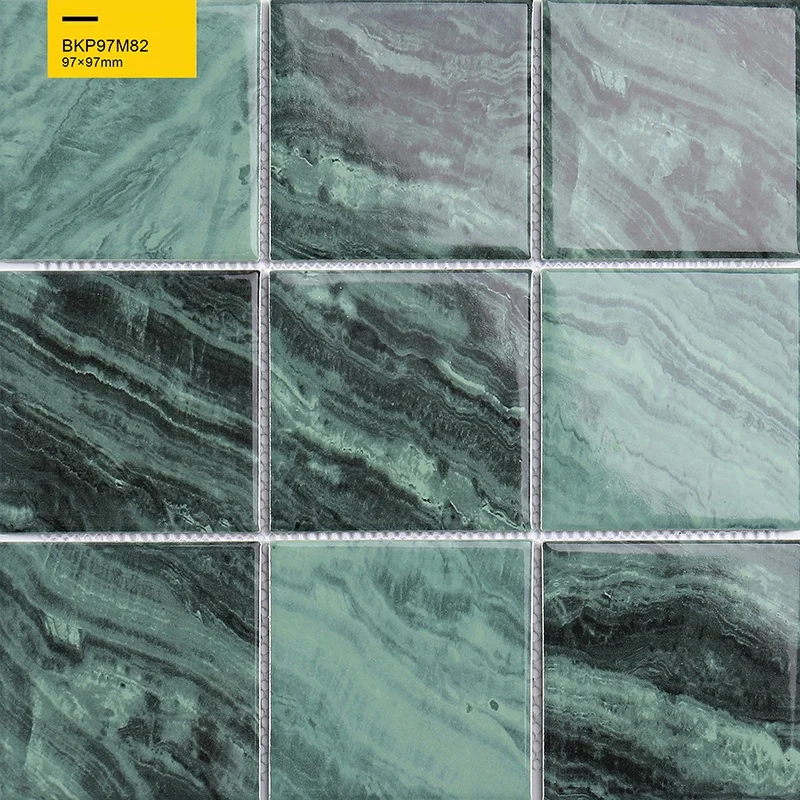 Wholesale Emerald Marble Texture Glazed Matt Porcelain Mosaic Tiles