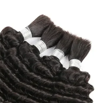 High quality raw extensions human braiding hair bulk no weft deep wave virgin hair