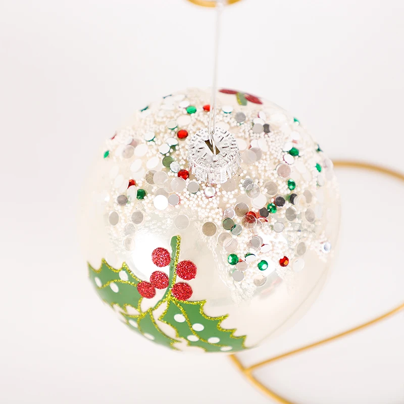 2024 Wholesale Custom Design 8cm Ornaments 6pcs Decorating Christmas Baubles Glass Christmas Ball For Xmas Tree Decoration