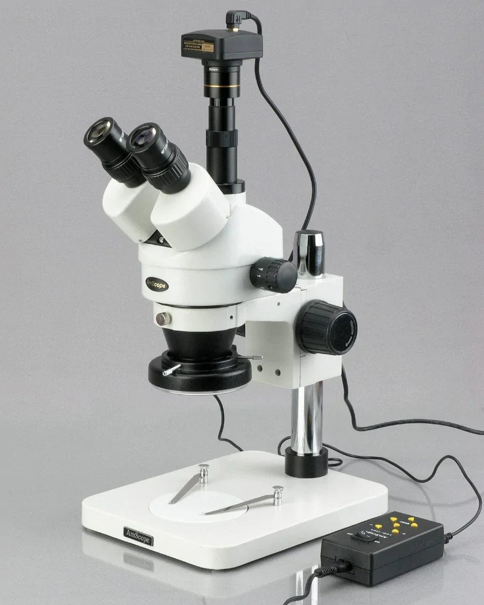 AmScope 3.5X-90X Zoom Stereo Microscope w 4-Zone 144-LED Light + 10MP Digital USB Camera