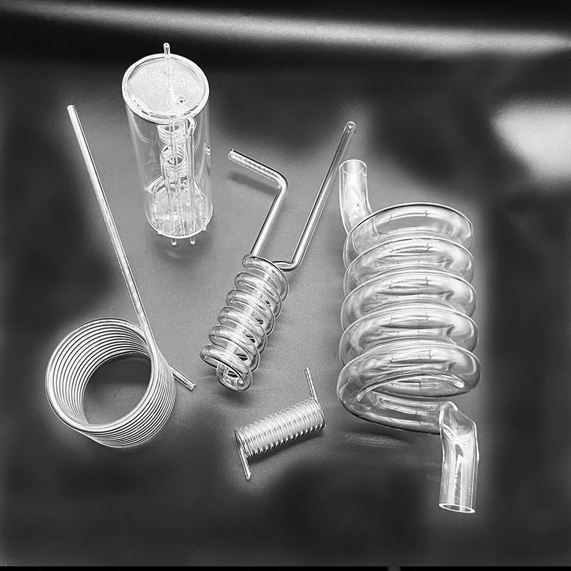 Factory Direct  high temperature resistance clear silica quartz tube spiral quartz tube quartz glass test tube for lab