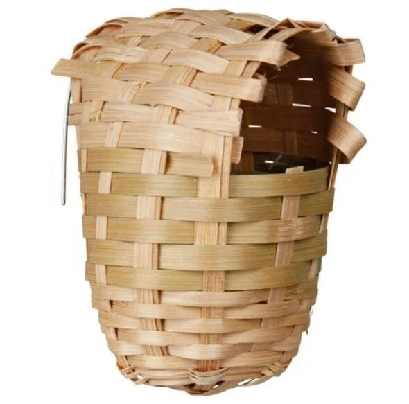 Natural handmade bamboo wicker finch bird nest for canaries