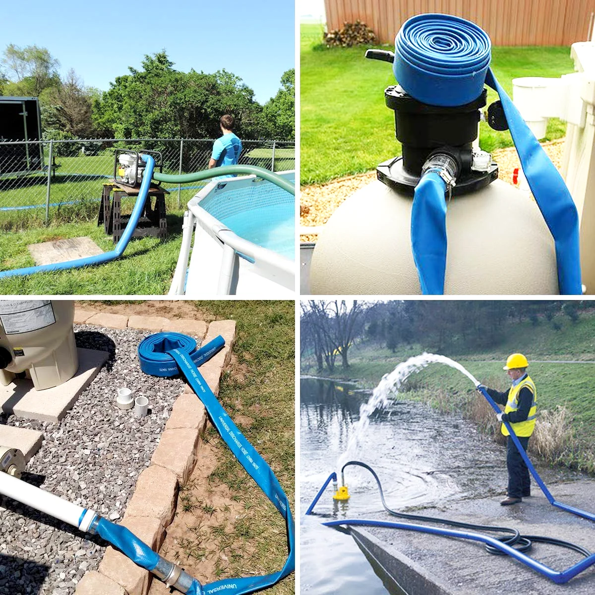 EASTOP Korea Technology High Pressure Plastic Water Hose 1/2 3 10 12 14 inch 4 6 8 bar 150 psi Soft Layflat Dewatering Tube Hose