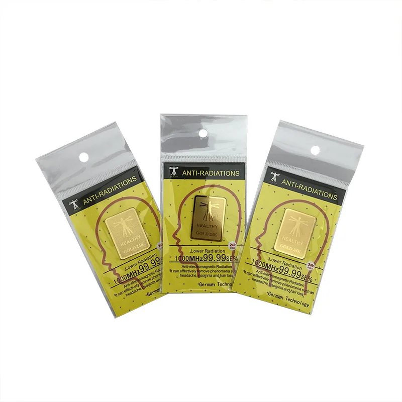 24k gold sticker for phone with anti radiation saving chip