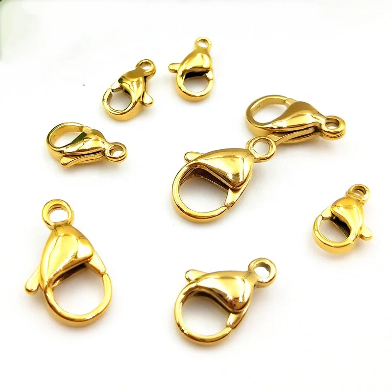 DIY jewelry accessories 316l stainless steel high polished gold lobster clasp closure closure for bracelet necklace making