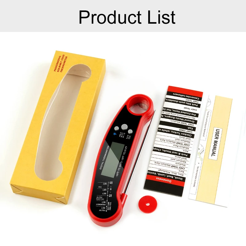 Meat Thermometer Digital Instant Thermometer for Grill and Cooking IP66 Waterproof Food Thermometer for Kitchen and Outside BBQ