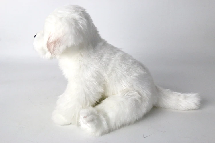 Factory Price 26cm Realistic Plush White Maltese Dog Stuffed Animal Puppy Dog Toys Soft Plush Pillow Birthday for Kids