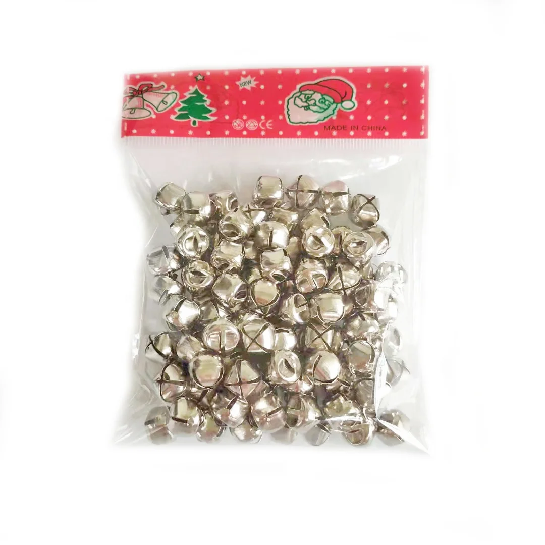 100pcs 10mm 12mm Gold Silver Small Metal Jingle Bells Christmas shiny Jingle Bell for Festival Party Decorations Jewelry