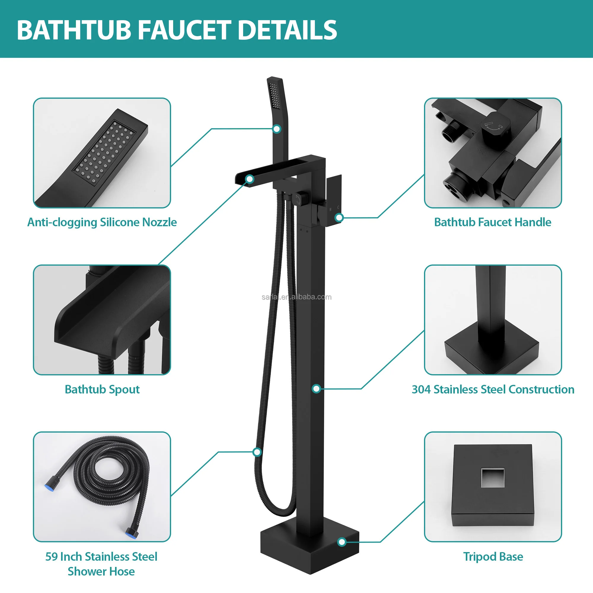 Black Faucet Bathroom Stainless Steel 304 Tap Faucets For Bathroom Use