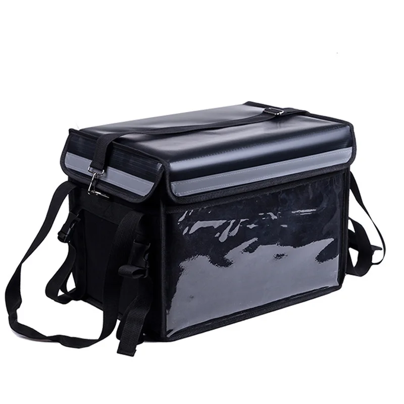 Custom Logo Large Capacity Waterproof Heat Packaging Bag Motorcycle Insulated Thermal Box Pizza Fast Food Delivery Cooler Bag