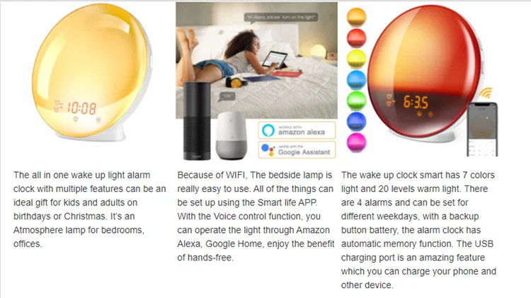 alarm clock wake up light alram clock with radio