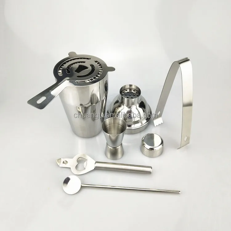 
Amazon Wooden Stand 18oz Stainless Steel Cocktail Shaker Bartender Kit 