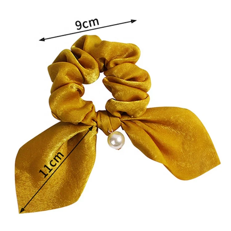 New Design Lady Hair Scrunchies Fashionable Ribbon Scrunchies Women Ponytail Holder Rabbit Ear Hair Ties Ropes Scrunchies