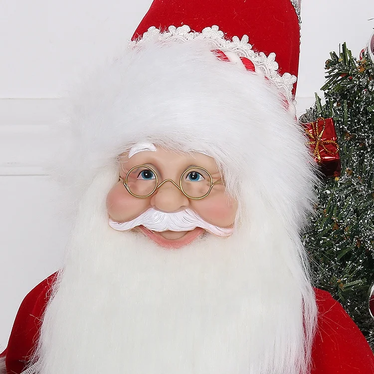 LED Lights Sitting On Sled Santa Claus Figurines Doll With Gift Bags Holiday & Party Supplies Red Santa Claus Sleigh