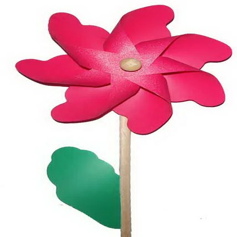 Colorful natural wood hand pinwheel windmill  decoration windmill