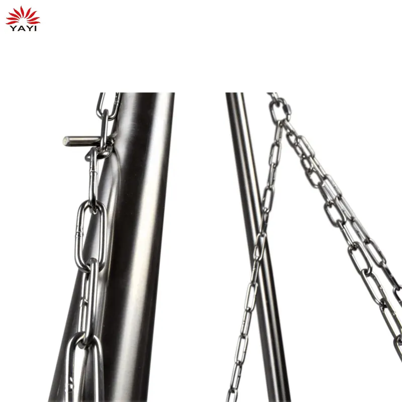 Portable Heavy Duty Steel Go Open Fire Cooking Camping Grill Barbecue  Water Bottle Support Frame Hanging Grill