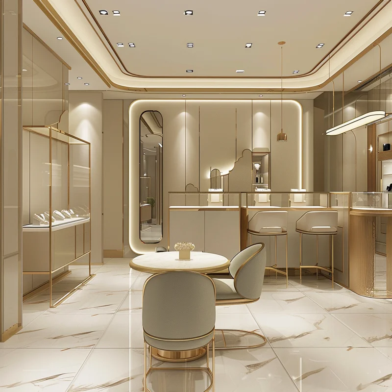 Lux High Quality Jewelry Rack Modern Showcase for Jewelry Store Design Shopping Mall Kiosk Stand