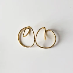 Gold Silver Color Irregular Twisted Clip Earrings without Piercing Circle Geometric Earrings for Women Minimalist Ear Cuff 2019