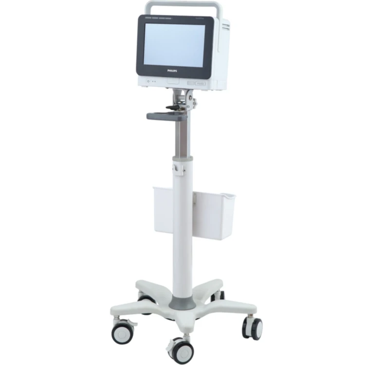 Ergonomic design aluminum hospital monitor stand medical monitor tablet cart