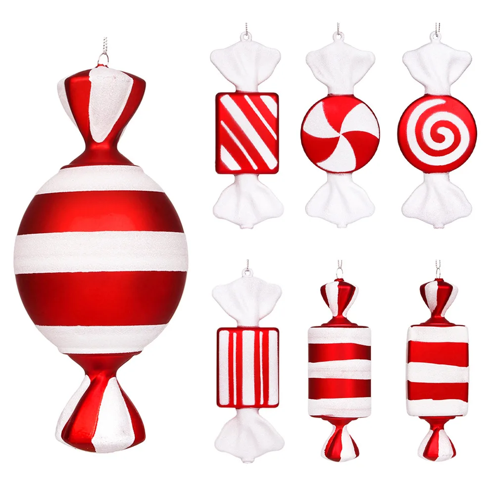Christmas Party Decoration Hanging Pvc Painted Sequin Christmas Tree Candy Pendant