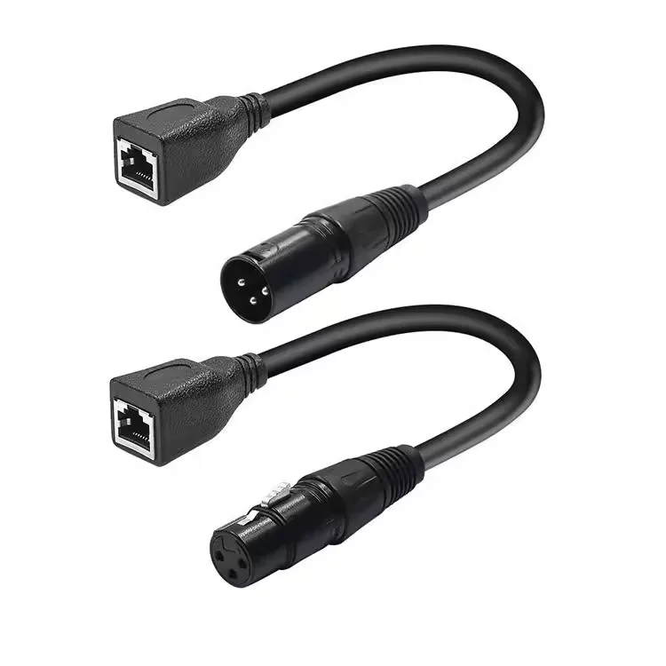 High power Xlr 3 Pin Connector Female/male To Rj45 Network Female Jack Oxygen Free Copper Audio Cable Dmx Cable