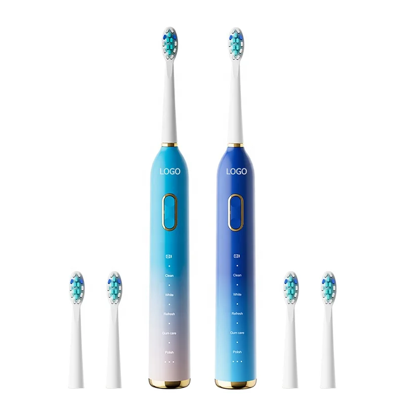 Deep cleaning strong power electric toothbrush IPX7 Adult toothbrush with 2 brush  heads