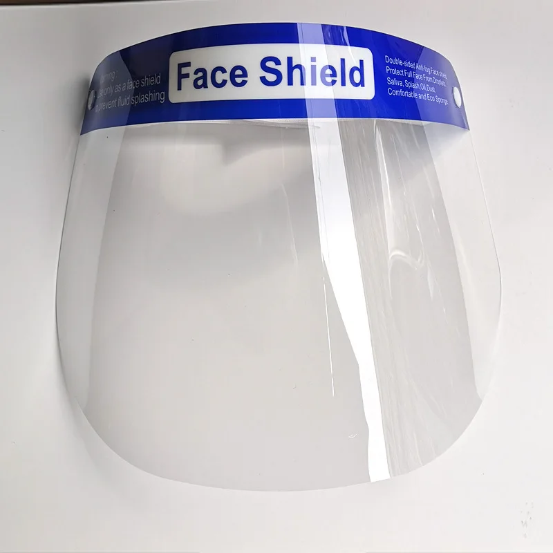 High Quality Plastic Adjustable Transparent Anti- spitting Protective Visor Shield Clear Face Shield for Man and Women