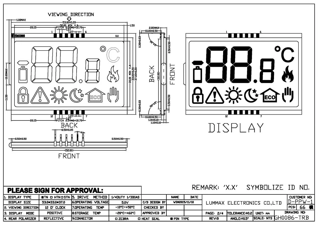 Manufacturers ODM OEM Monochrome  2 3 4 6 digit  7 Segment TN Custom Segment LCD Display Module LCD Screen with Backlight