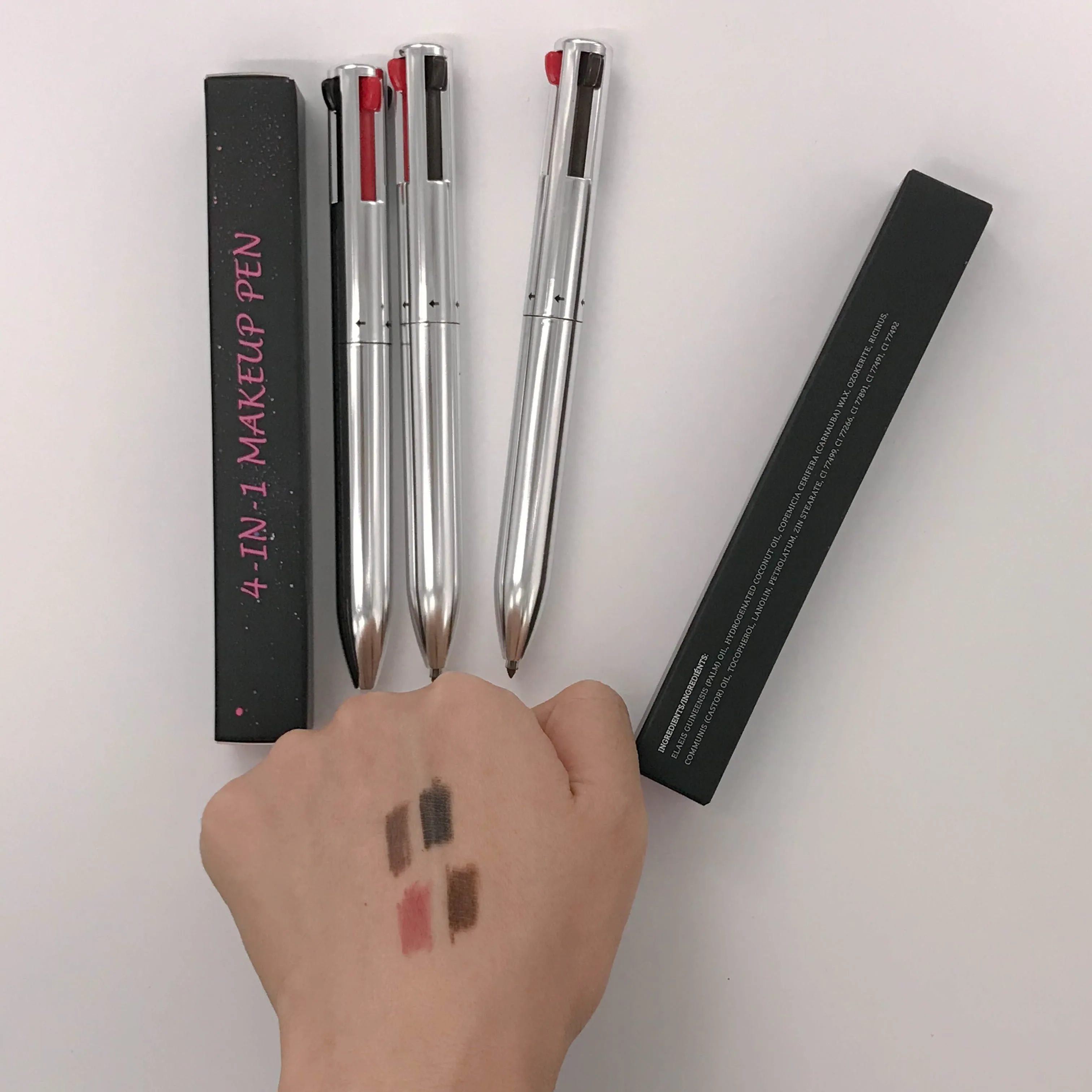 Private Label Hot Selling Makeup 4 Colors Eyebrow Pen 4IN1 Eyebrow Pencil