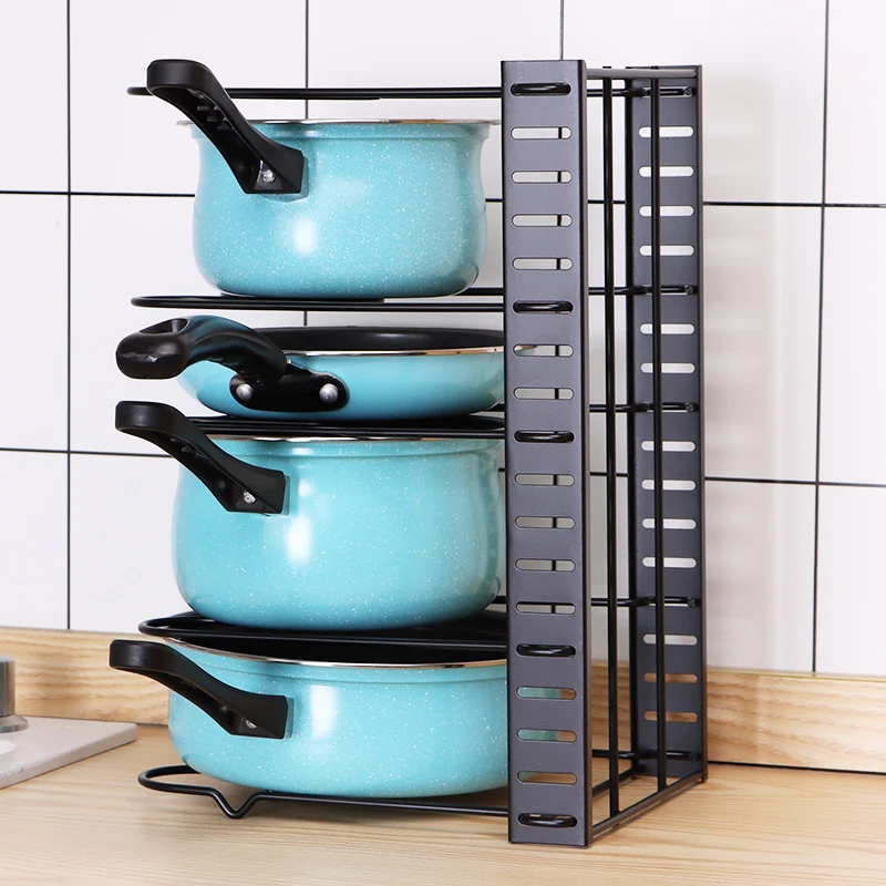 fry pan storage pot lid rack kitchen organizer pan cover rack holder with double sided rack storage holder