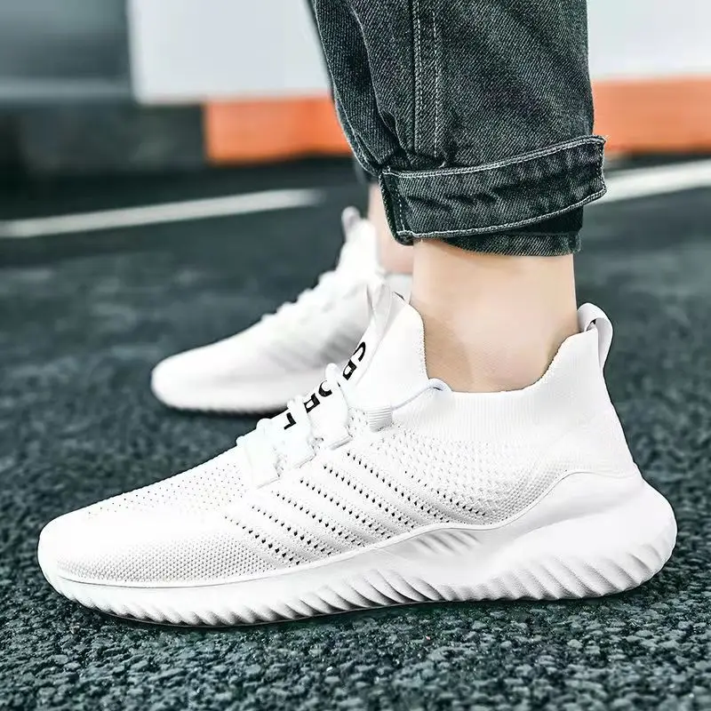 cheap school non slip white light weight  sneakers for men high korea men-casual-shoes