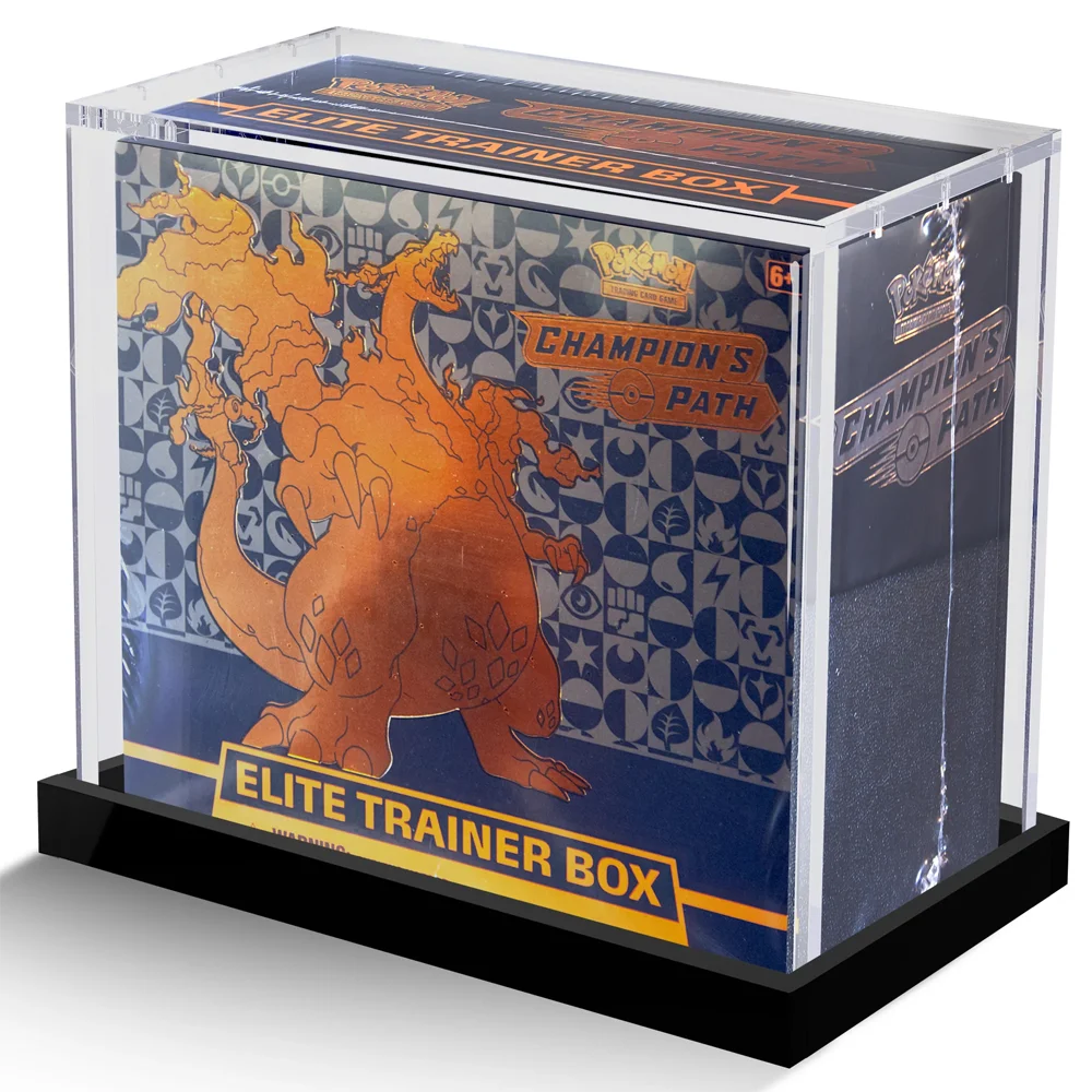 Premium UV Protection Pokemon  Elite Trainer Box Magnetic Acrylic Display Case ETB Protector with LED Base