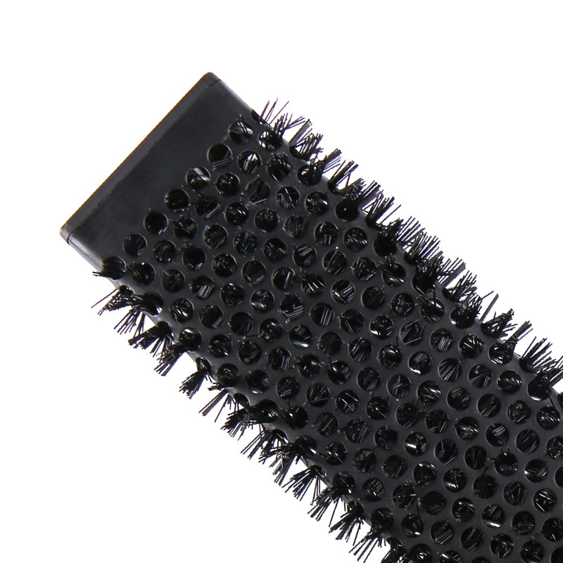 Barber New Design Anti-static Barber Curling Rotating Long Barrel Square Hair Styling Brush with long Wood Handle